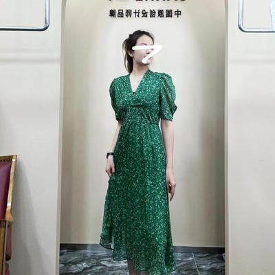 高端精品 印花短袖连衣裙